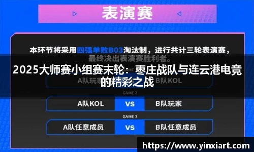 2025大师赛小组赛末轮：枣庄战队与连云港电竞的精彩之战